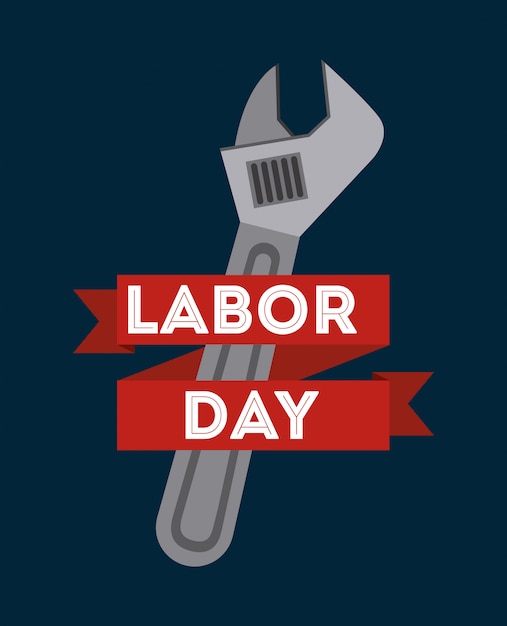 Labor day design over blue background vector illustration