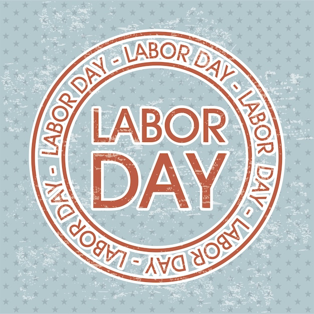 Labor day over dotted background vector illustration