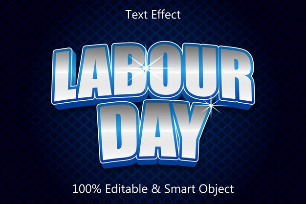 Labor Day Editable Text Effect 3 dimension Emboss Modern Style