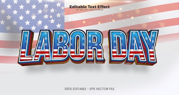 Vector labor day editable text effect in modern trend style