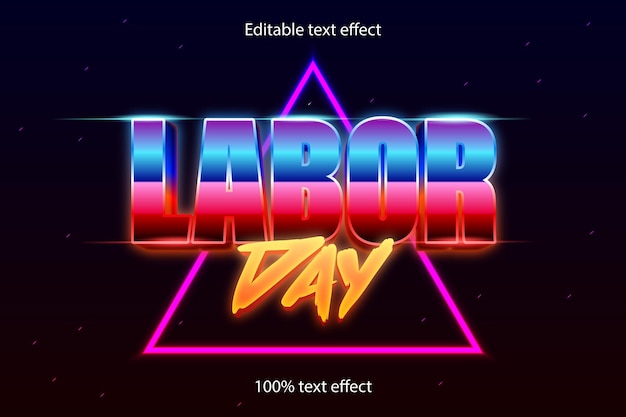 Labor day editable text effect retro style