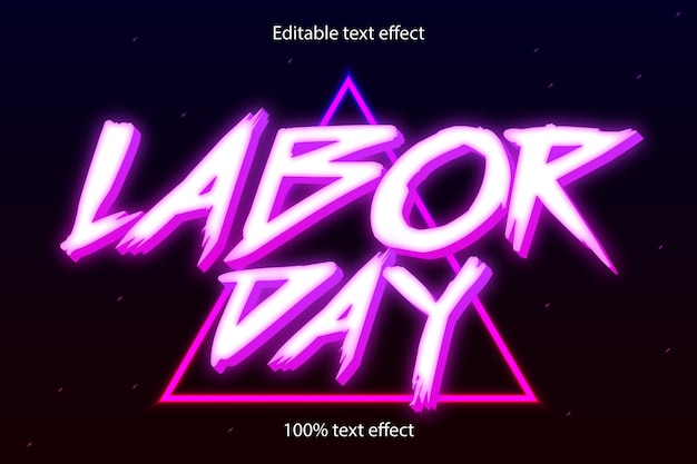 Vector labor day editable text effect retro style