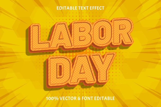 Labor day editable text effect