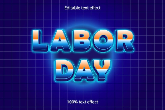 Labor day editable text effect