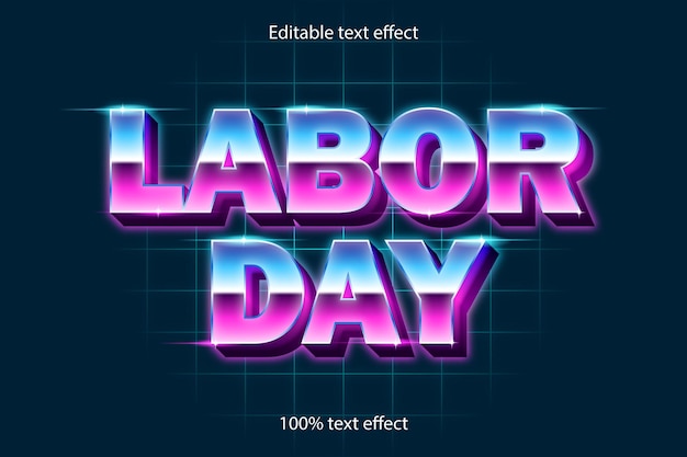 Labor day editable text effect