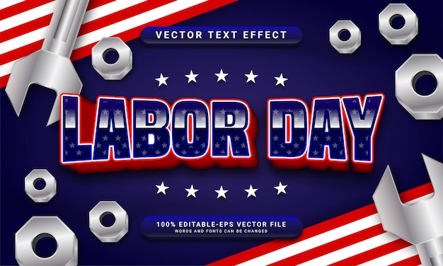 Vector labor day editable text style effect themed celebration of the labor day