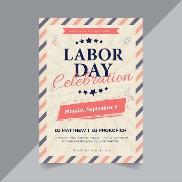 Modello di layout del volantino del labor day