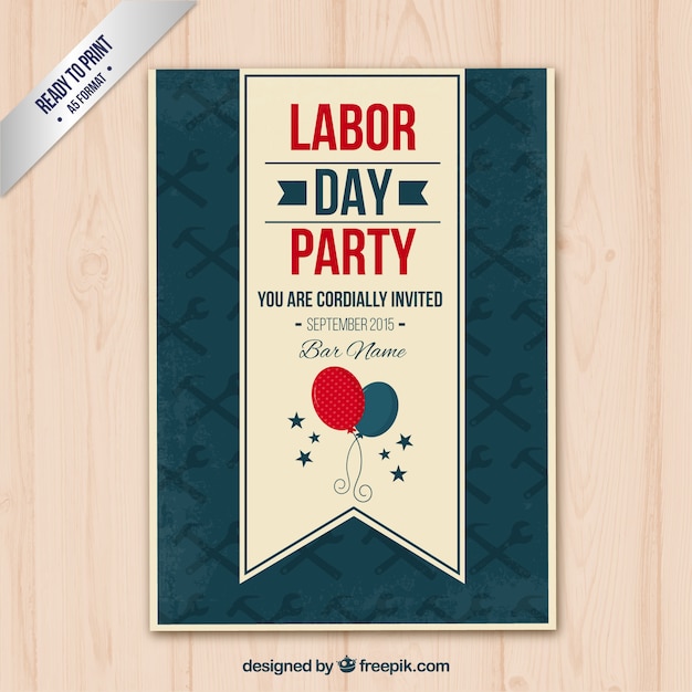 Labor day flyer in retro style