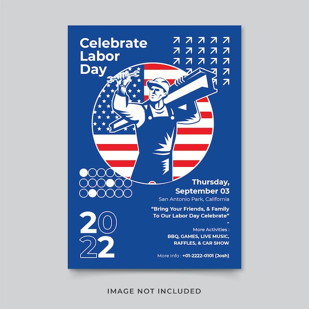 Vector labor day flyer template