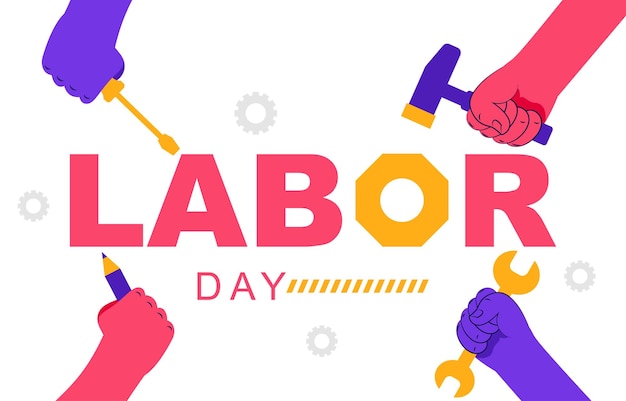 Labor Day Illustratie met platte stijl