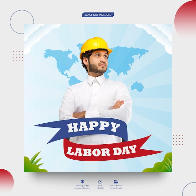 Vector labor day international labour celebration with tools realistic