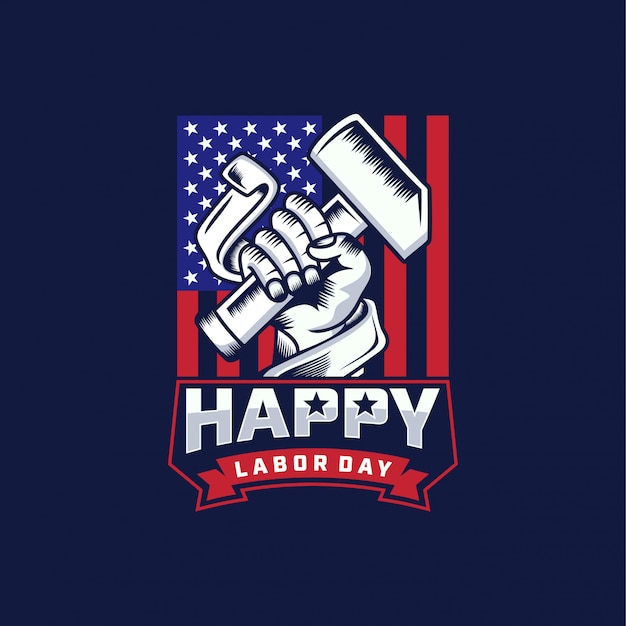 Labor day logo background design vector