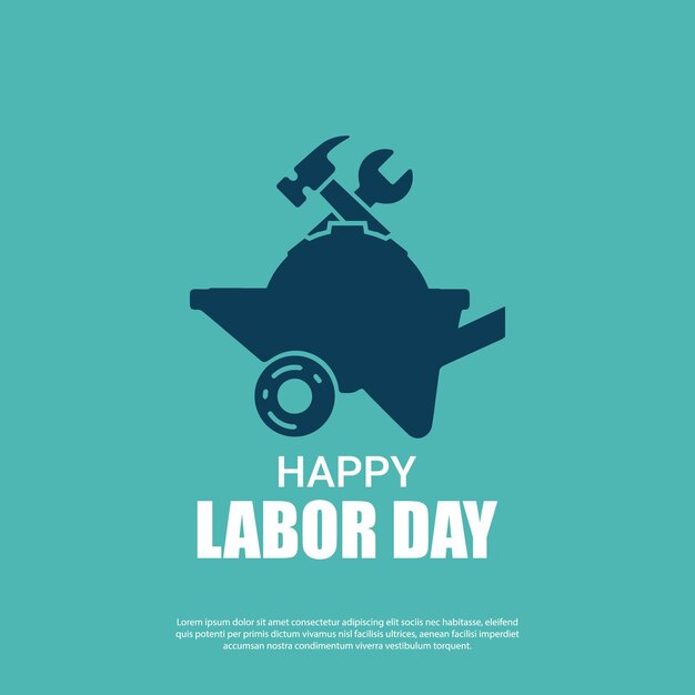 Labor day logo design flat background