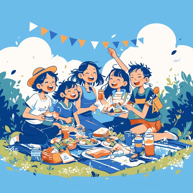 Vector labor day picnic in the park poster