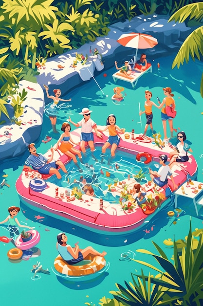 labor day pool party poster