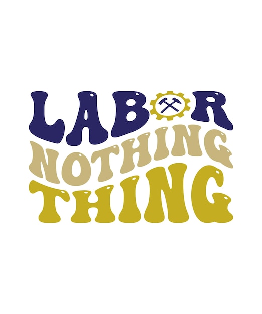 Labor Day Retro Wavy Tshirt Design