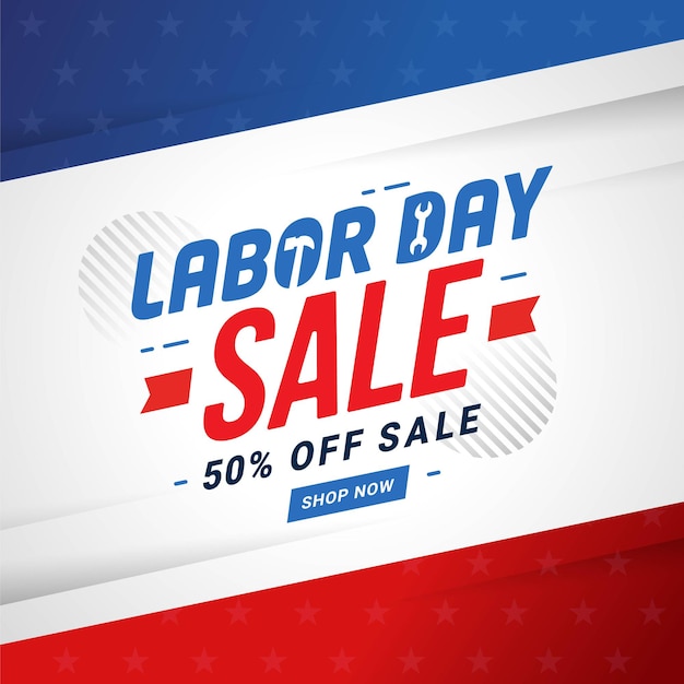 Vector labor day sale banner template design discount promotion
