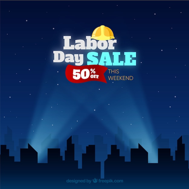 Vector labor day sale composition with flat design