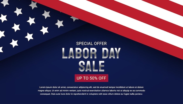 Labor Day Sale horizontal banner template design