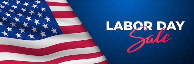 Vector labor day sale horizontal banner