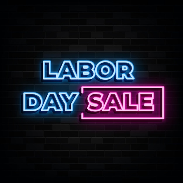 Labor Day Sale neonreclames Vector