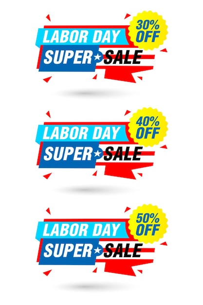 Labor day sale origami labels set Super sale 30 40 50 off discount