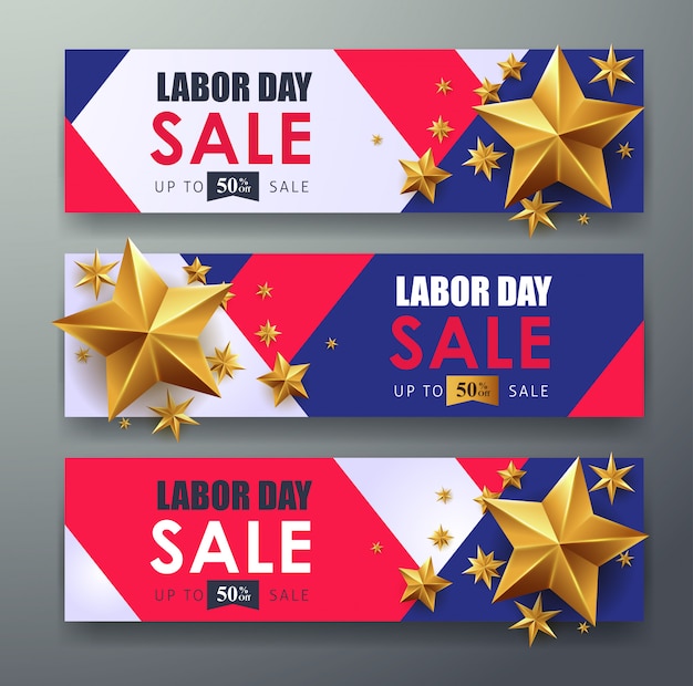 Labor day sale promotion advertising banner template.