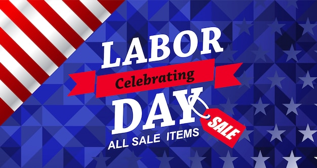 Labor day sale promotion advertising banner template.