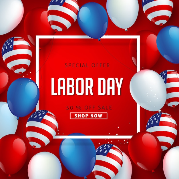 Labor day sale promotion advertising banner template.