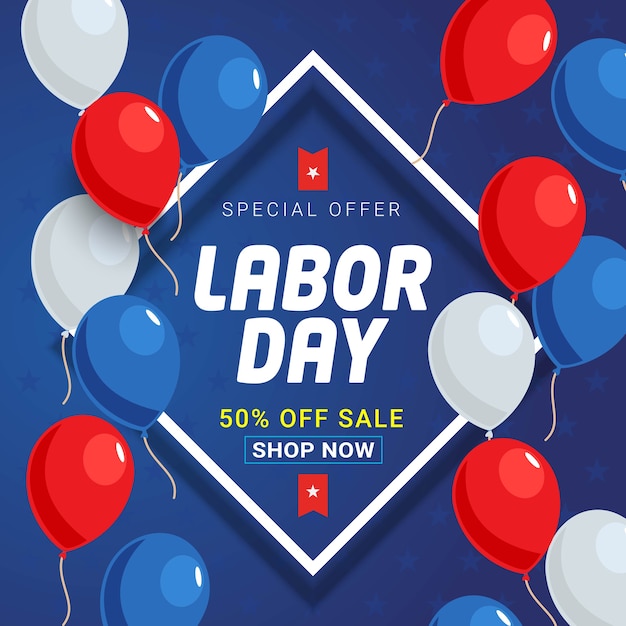 Labor day sale promotion advertising banner template