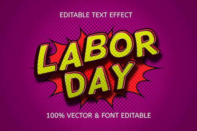 Labor day style comic editable text effect