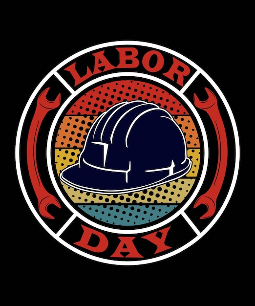 Labor Day T-Shirt Design Custom Vintage Print Template