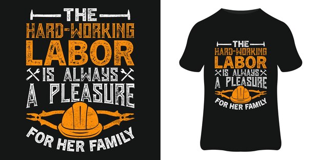 Labor day t shirt design print template and typography quote vector