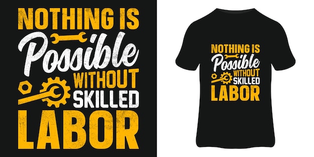 Labor day t shirt design print template and typography quote vector