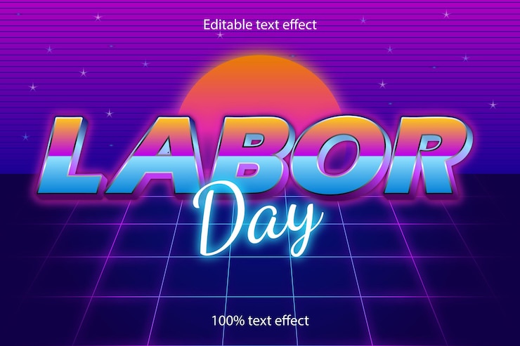 Vector labor day text effect