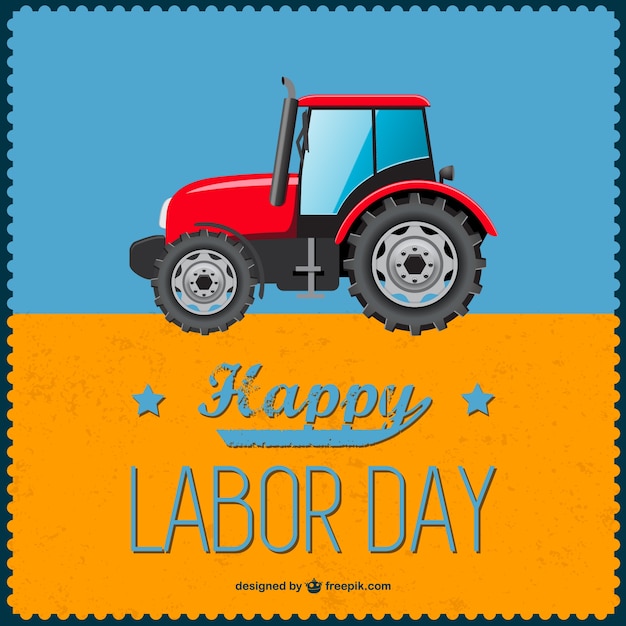 Vector labor day tractor background