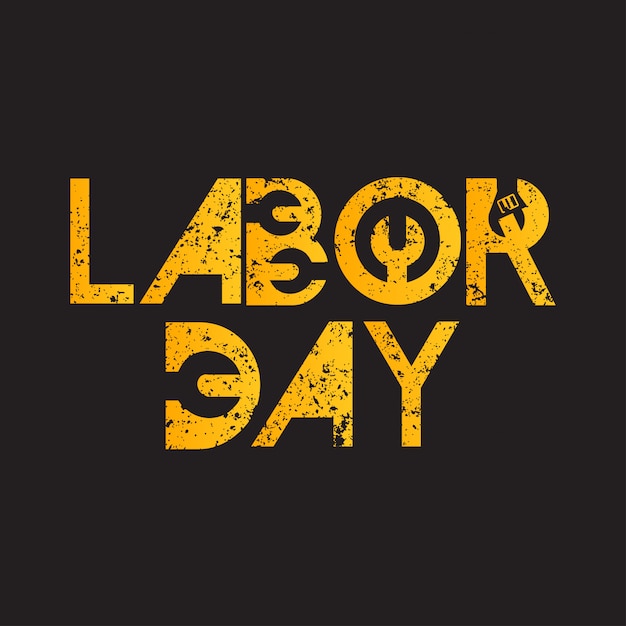 Labor day typographic card 