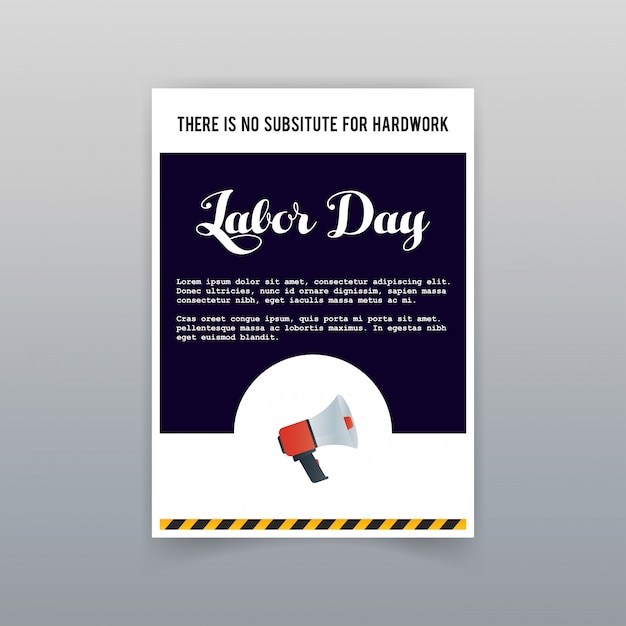 Labor day typogrpahic card with dark background 