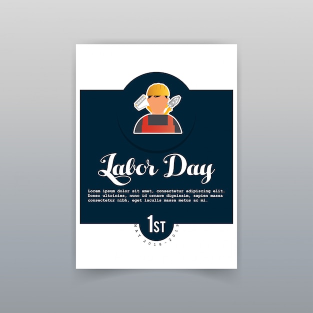 Labor day typogrpahic card with dark background 