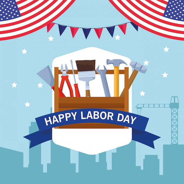 Labor day usa celebration cartoon