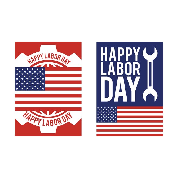 Vector labor day vector design set template