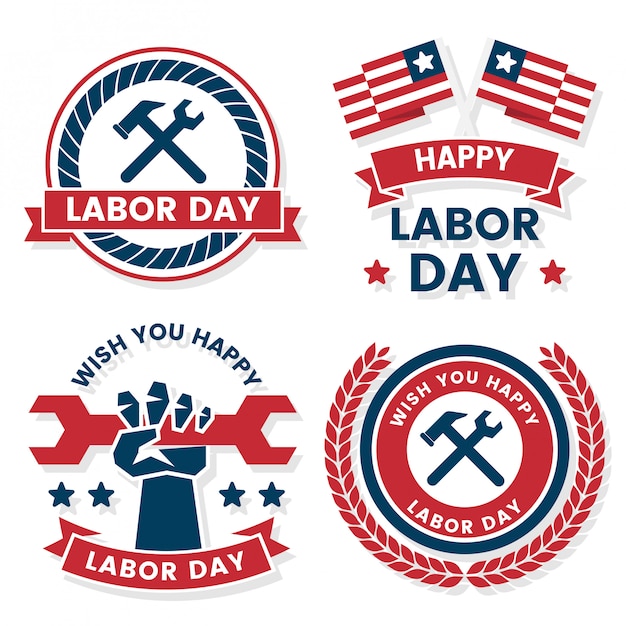 Labor day vector label for banner