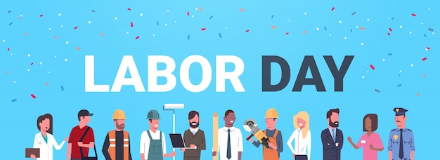 Labor day with people of different occupations