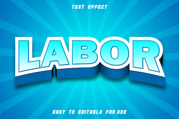 Labor Editable Text Effect Emboss Modern Style