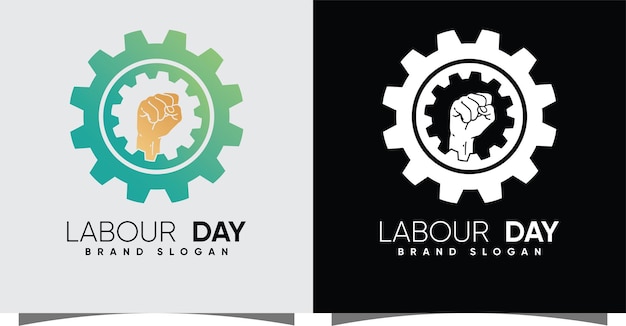 Labor labour day logo with creative modern style premium vector