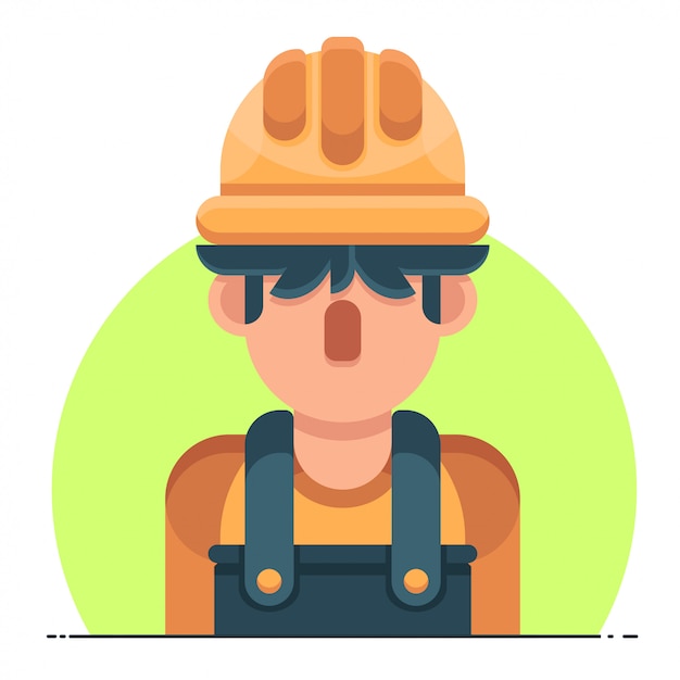 Vector labor man flat avatar