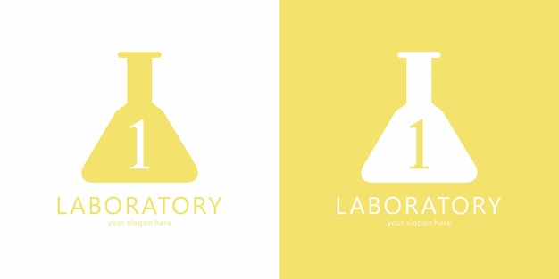 Laboratorium Logo-ontwerp met Letter 1