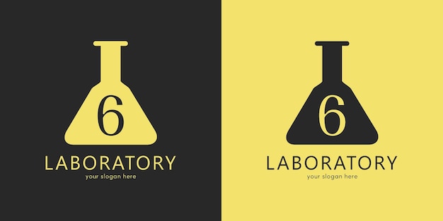 Laboratorium Logo-ontwerp met Letter 6