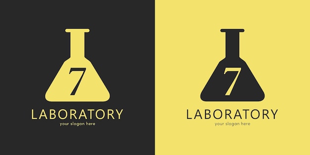 Laboratorium Logo-ontwerp met Letter 7