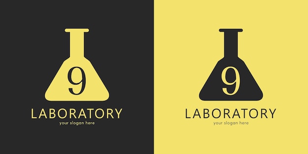 Laboratorium Logo-ontwerp met Letter 9